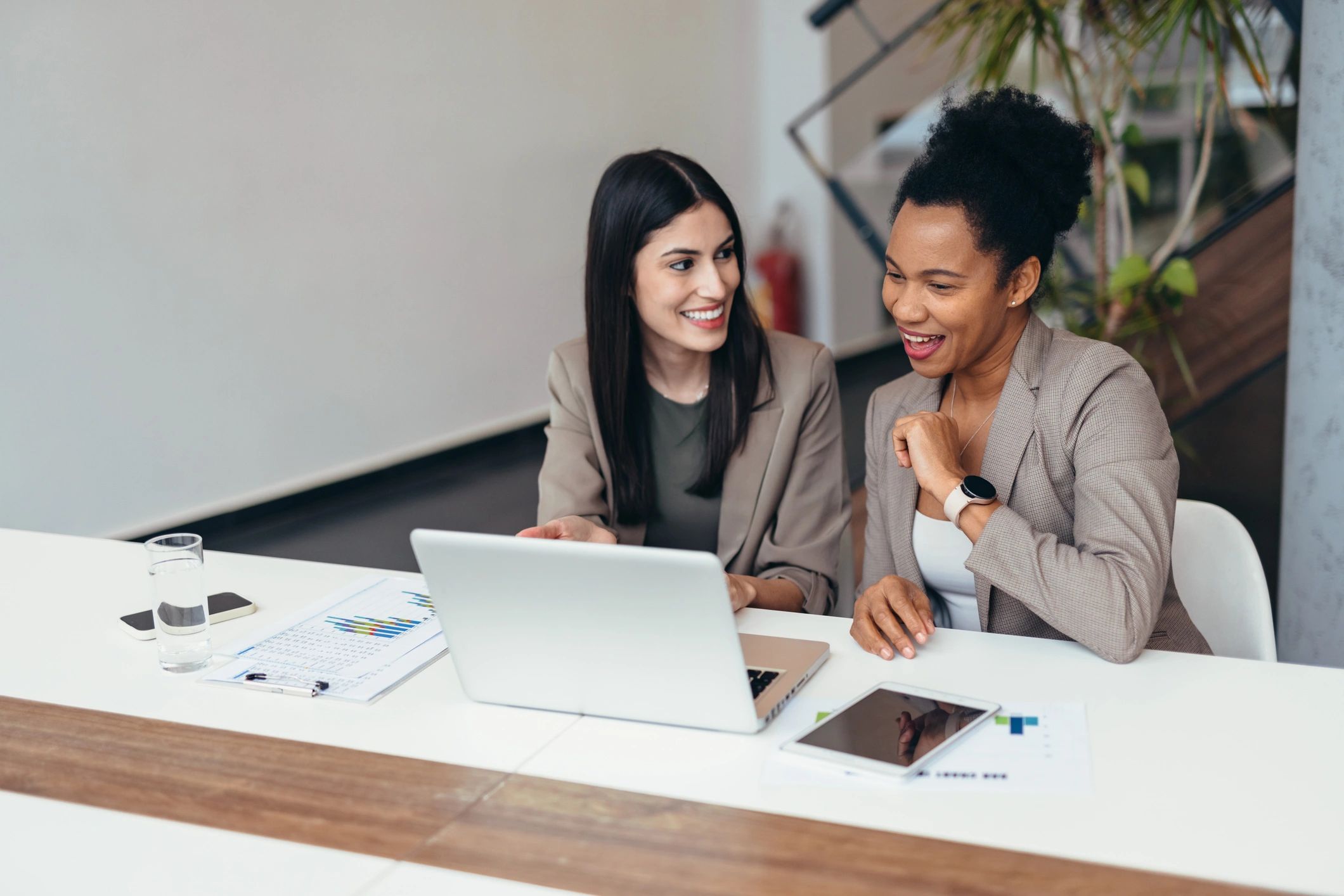 Creative workspace with digital marketing tools